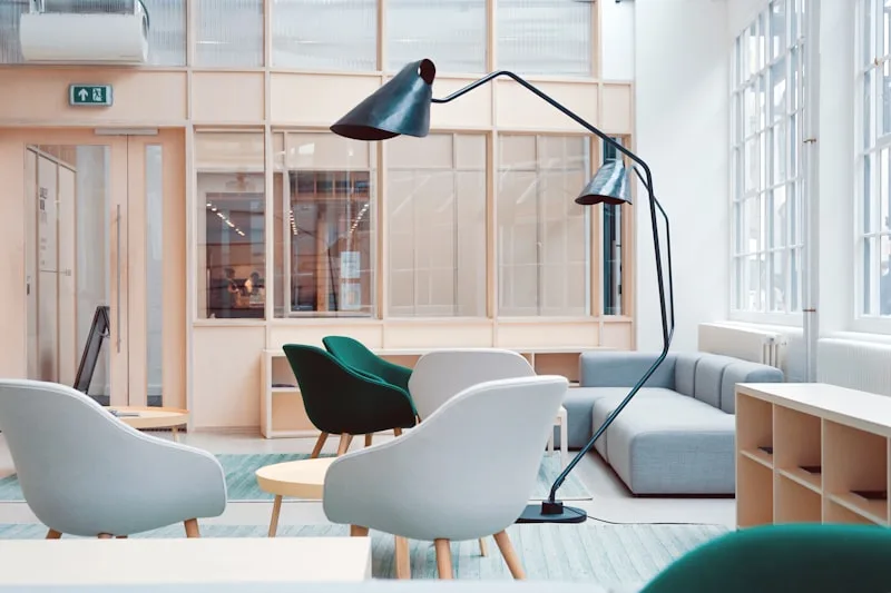 Creative lounge in modern office layout