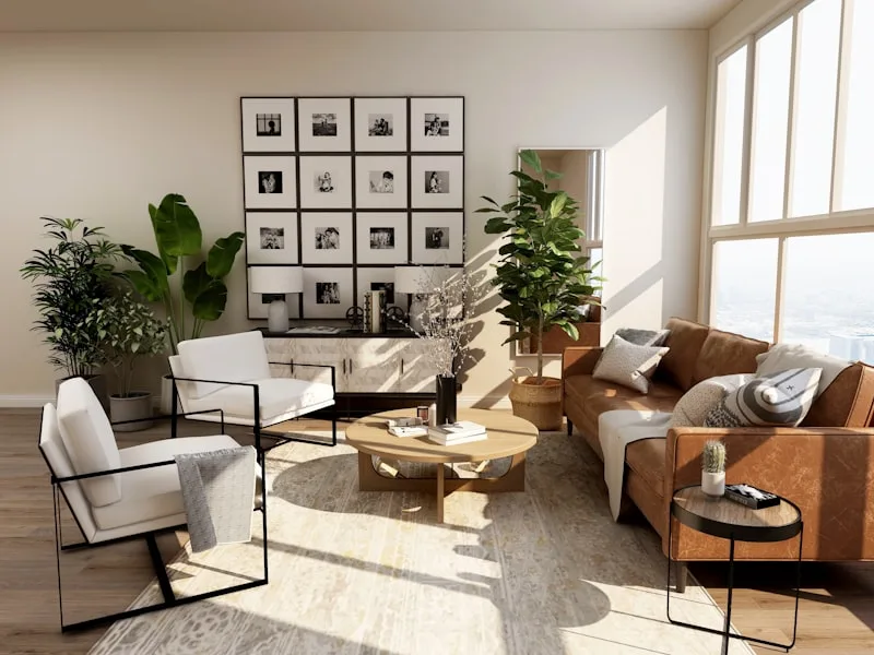 Luxury home interior living room furniture styling
